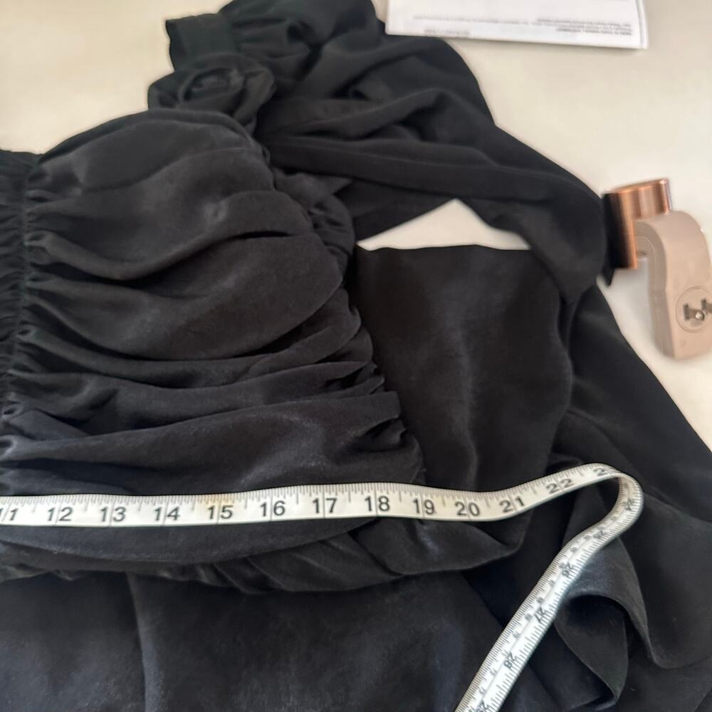 Vintage 80s black midi ruched dress - Picture 7 of 7